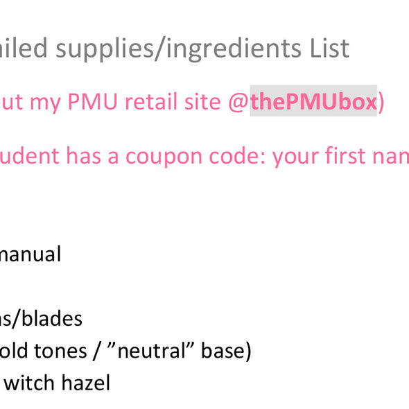 PMU Artist MUST HAVE Documents